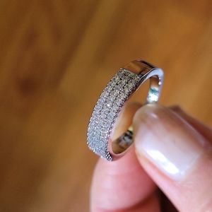 New Diamond Eternity Silver Ring Band